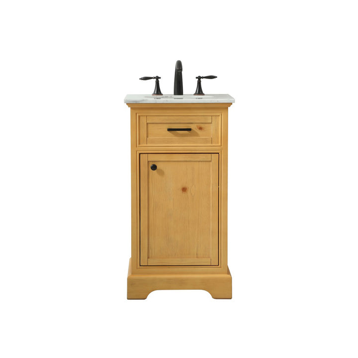 19 Inch Single Bathroom Vanity In Natural Wood - View 3 - Joshua Marshal