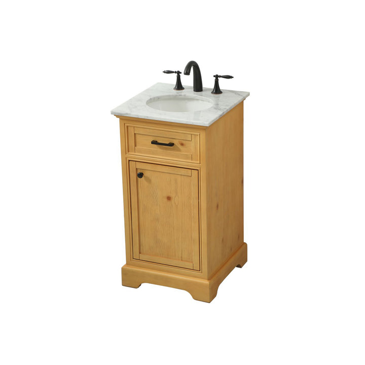 19 Inch Single Bathroom Vanity In Natural Wood - View 4 - Joshua Marshal