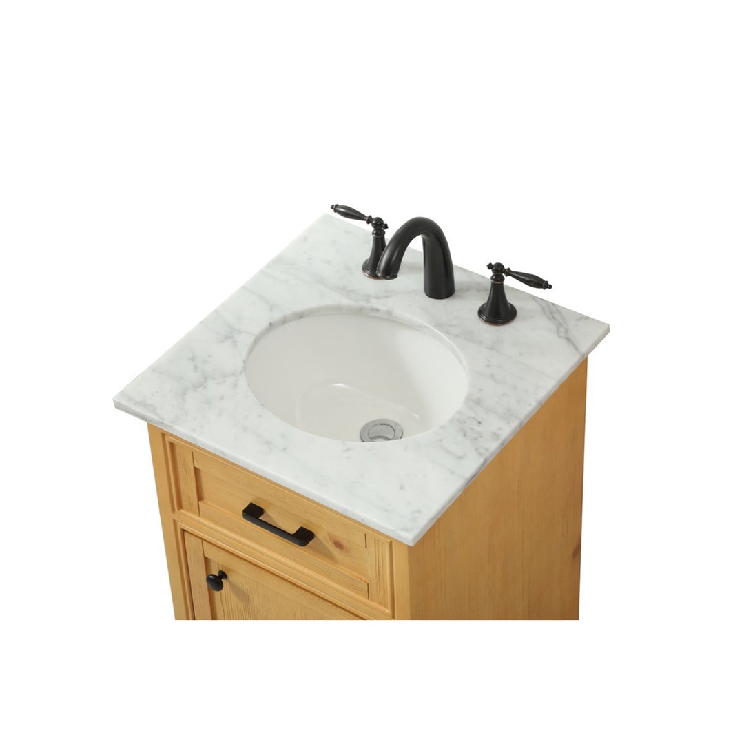 19 Inch Single Bathroom Vanity In Natural Wood - View 5 - Joshua Marshal