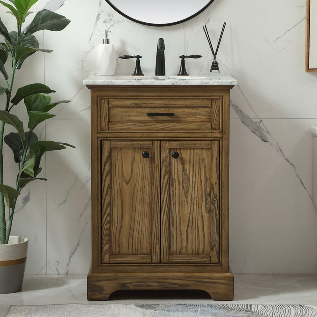 24 Inch Single Bathroom Vanity In Driftwood Driftwood Finish - KITCHEN & BATH by Joshua Marshal