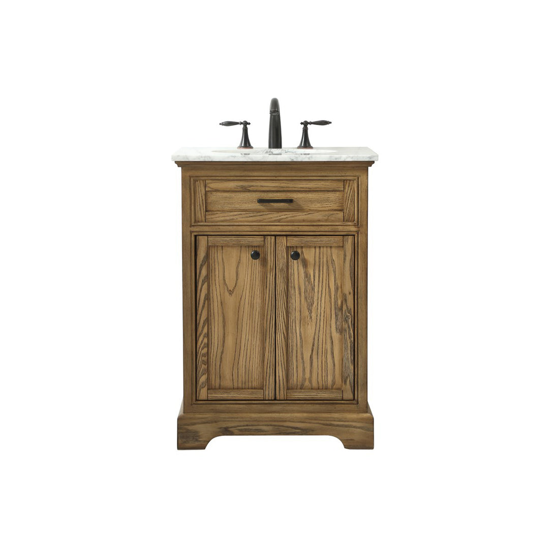 24 Inch Single Bathroom Vanity In Driftwood - View 3 - Joshua Marshal