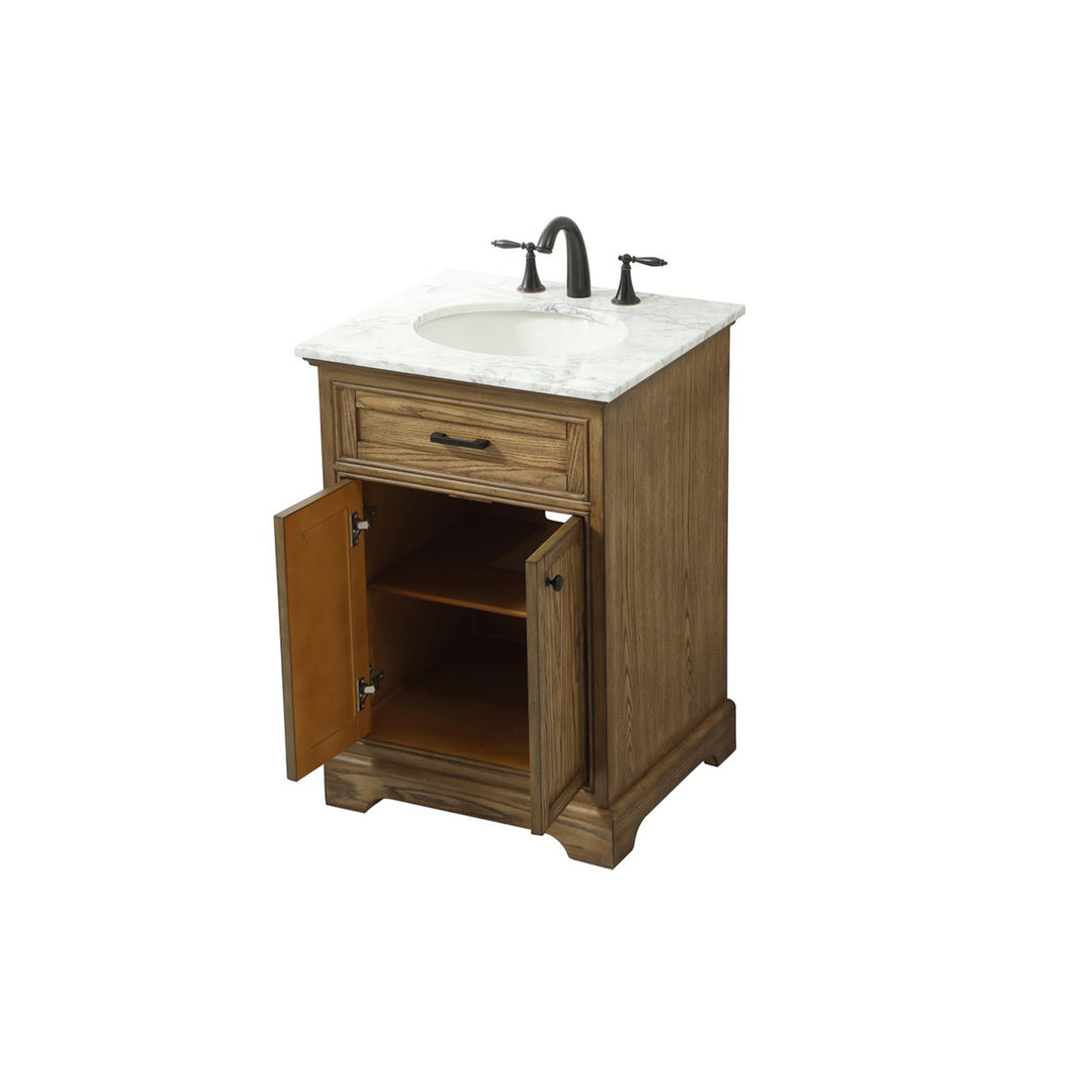 24 Inch Single Bathroom Vanity In Driftwood - View 5 - Joshua Marshal