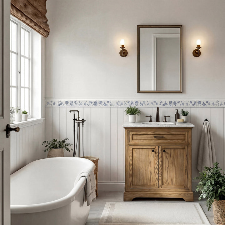 30 Inch Single Bathroom Vanity In Driftwood - View 2 - Joshua Marshal