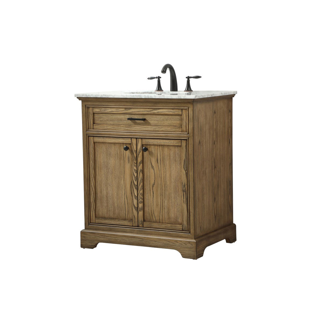 30 Inch Single Bathroom Vanity In Driftwood - View 4 - Joshua Marshal