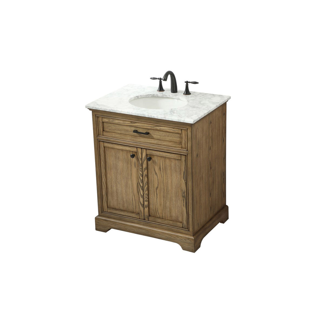 30 Inch Single Bathroom Vanity In Driftwood - View 5 - Joshua Marshal