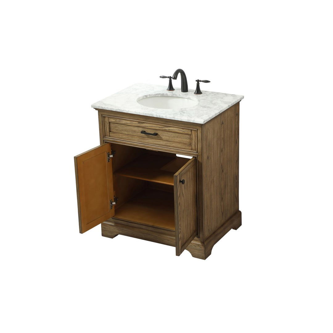 30 Inch Single Bathroom Vanity In Driftwood - View 6 - Joshua Marshal
