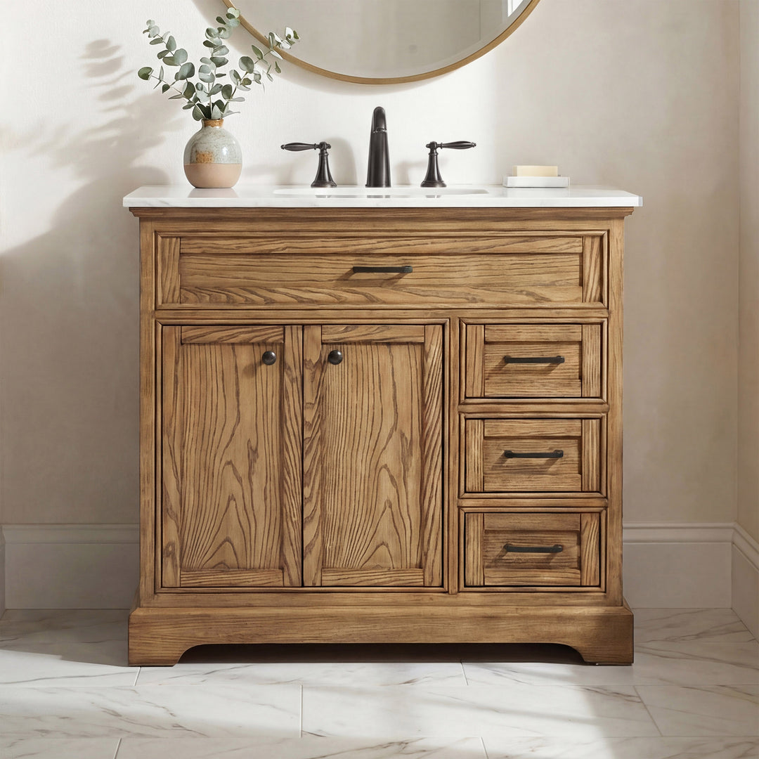 36 Inch Single Bathroom Vanity In Driftwood Driftwood Finish - KITCHEN & BATH by Joshua Marshal