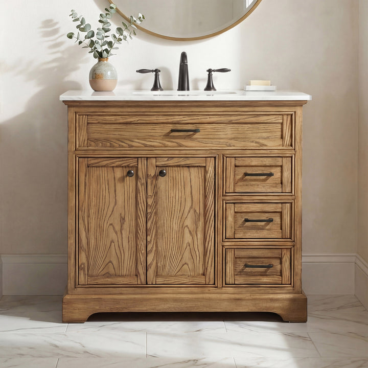 36 Inch Single Bathroom Vanity In Driftwood Driftwood Finish - KITCHEN & BATH by Joshua Marshal