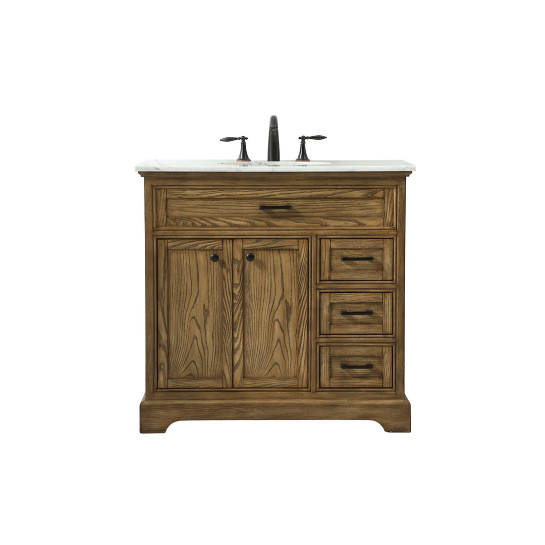 36 Inch Single Bathroom Vanity In Driftwood - View 3 - Joshua Marshal