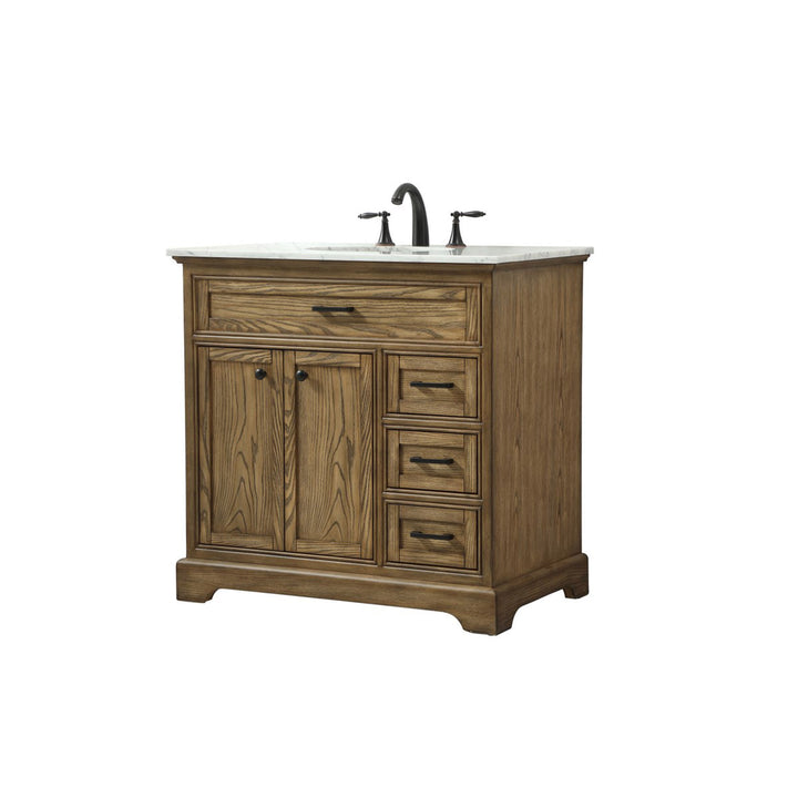 36 Inch Single Bathroom Vanity In Driftwood - View 4 - Joshua Marshal