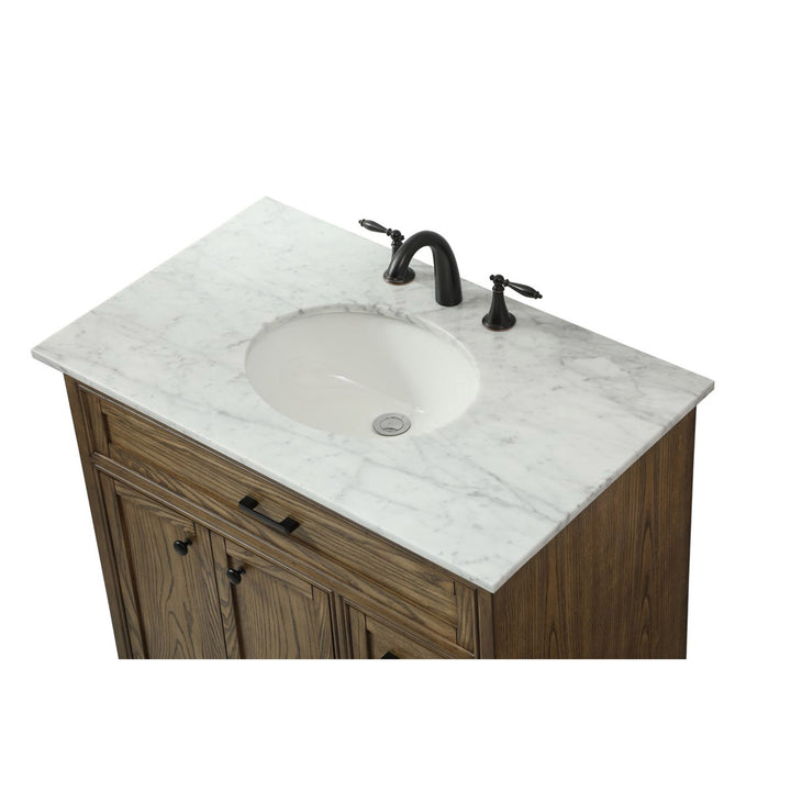36 Inch Single Bathroom Vanity In Driftwood - View 6 - Joshua Marshal