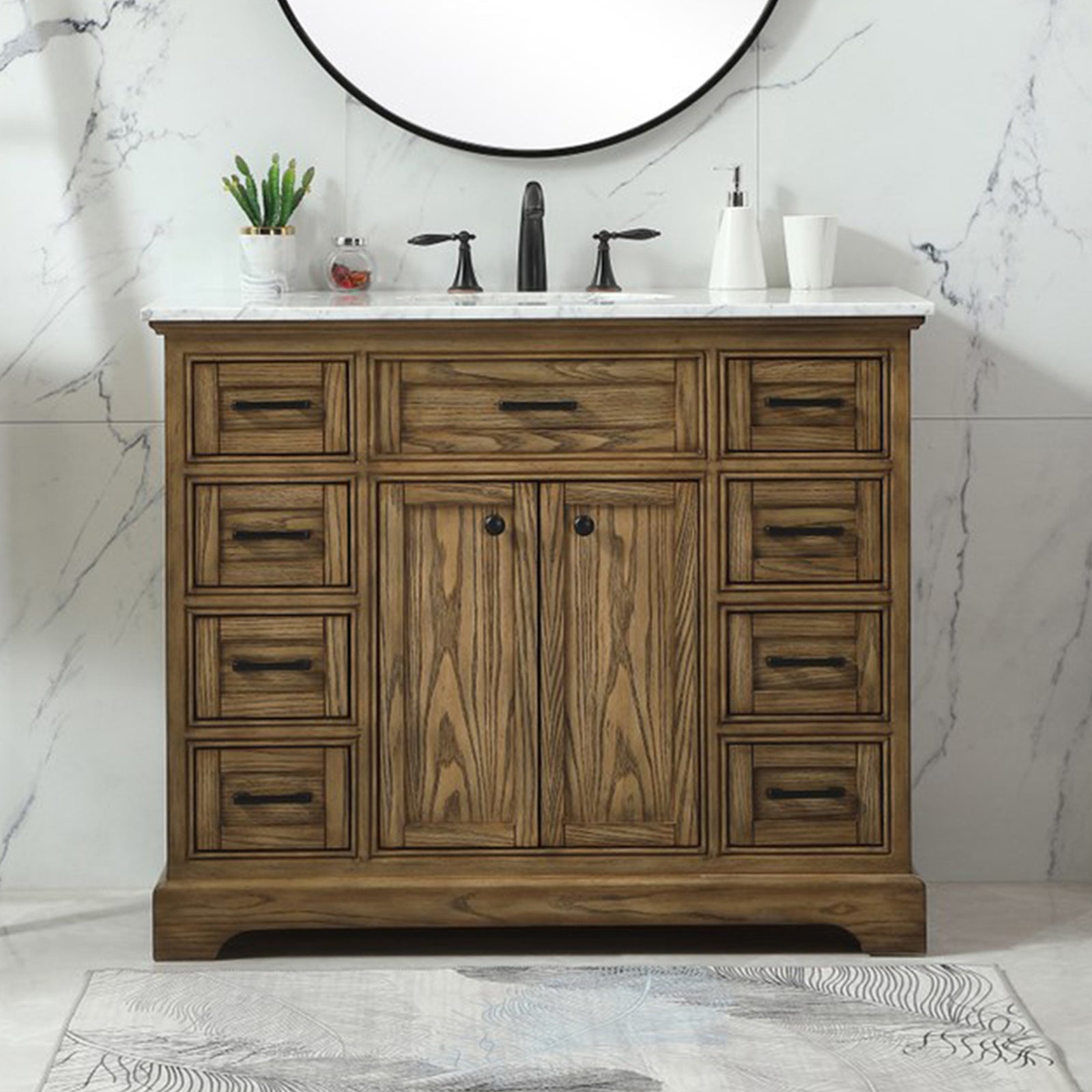 42 Inch Single Bathroom Vanity In Driftwood Driftwood Finish - KITCHEN & BATH by Joshua Marshal