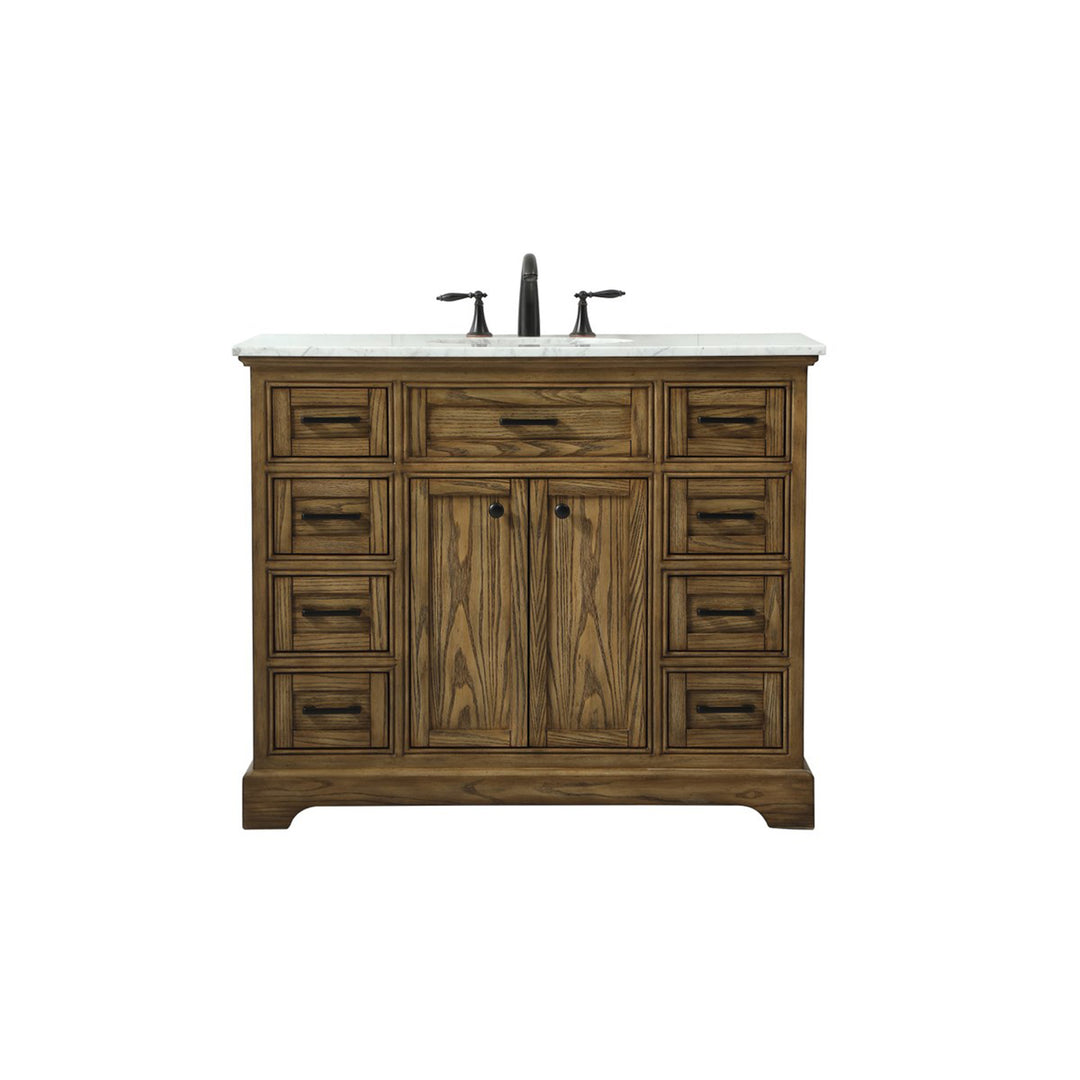 42 Inch Single Bathroom Vanity In Driftwood - View 3 - Joshua Marshal