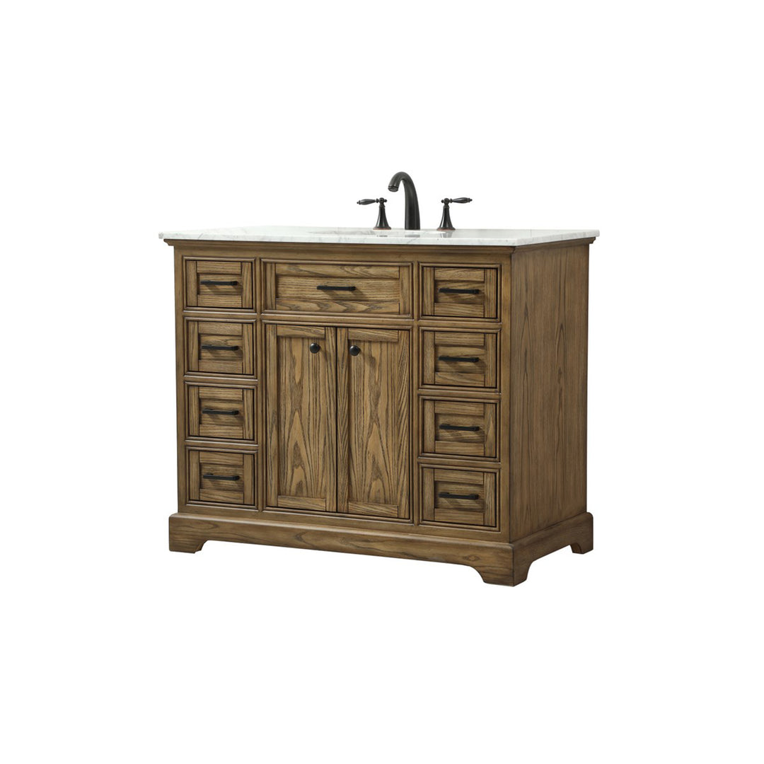 42 Inch Single Bathroom Vanity In Driftwood - View 4 - Joshua Marshal