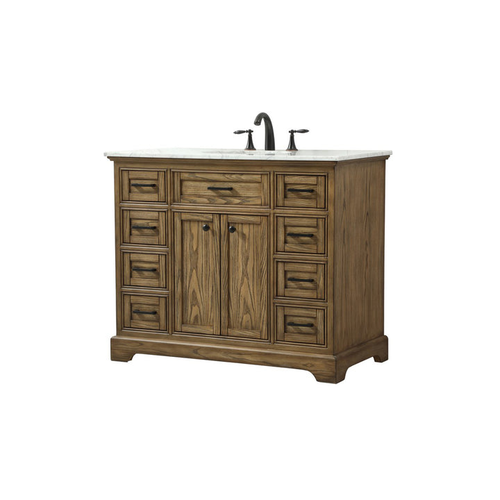 42 Inch Single Bathroom Vanity In Driftwood - View 4 - Joshua Marshal