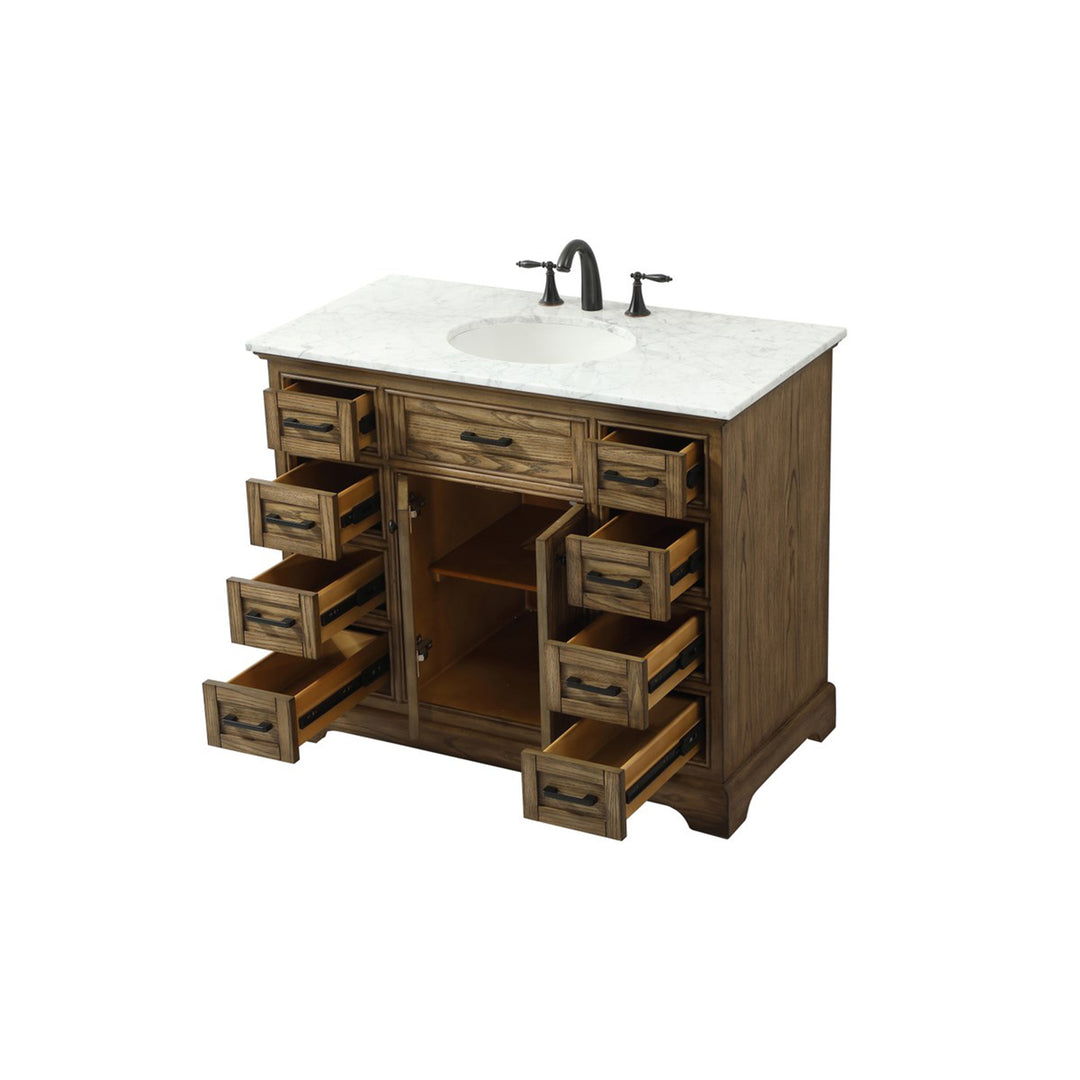 42 Inch Single Bathroom Vanity In Driftwood - View 5 - Joshua Marshal