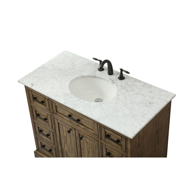 42 Inch Single Bathroom Vanity In Driftwood - View 6 - Joshua Marshal