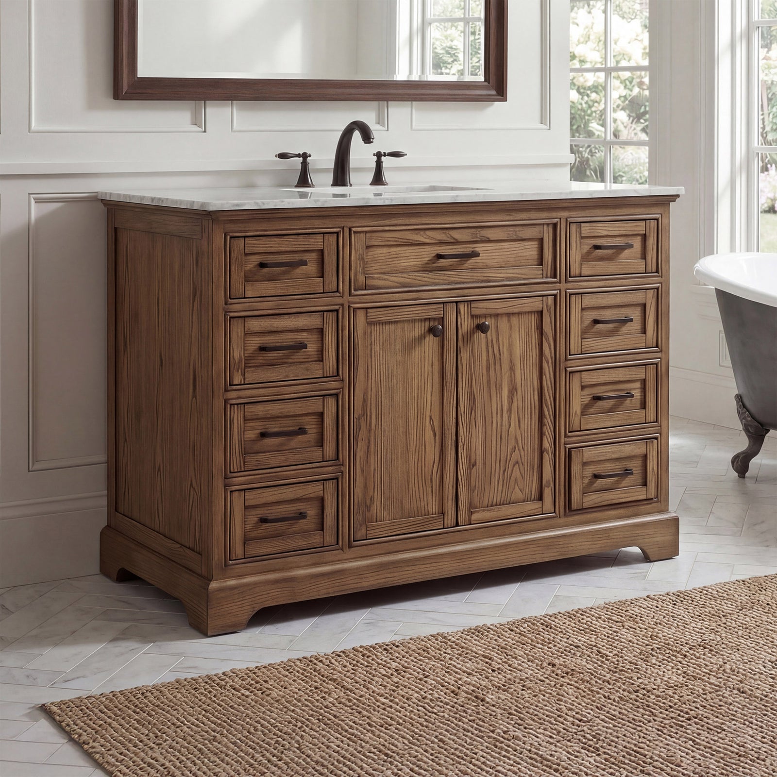 48 Inch Single Bathroom Vanity In Driftwood Driftwood Finish - KITCHEN & BATH by Joshua Marshal