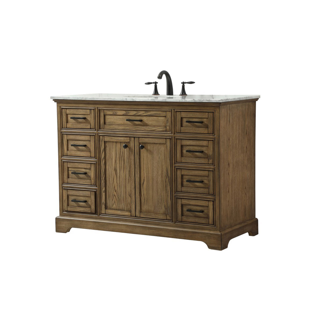 48 Inch Single Bathroom Vanity In Driftwood - View 4 - Joshua Marshal