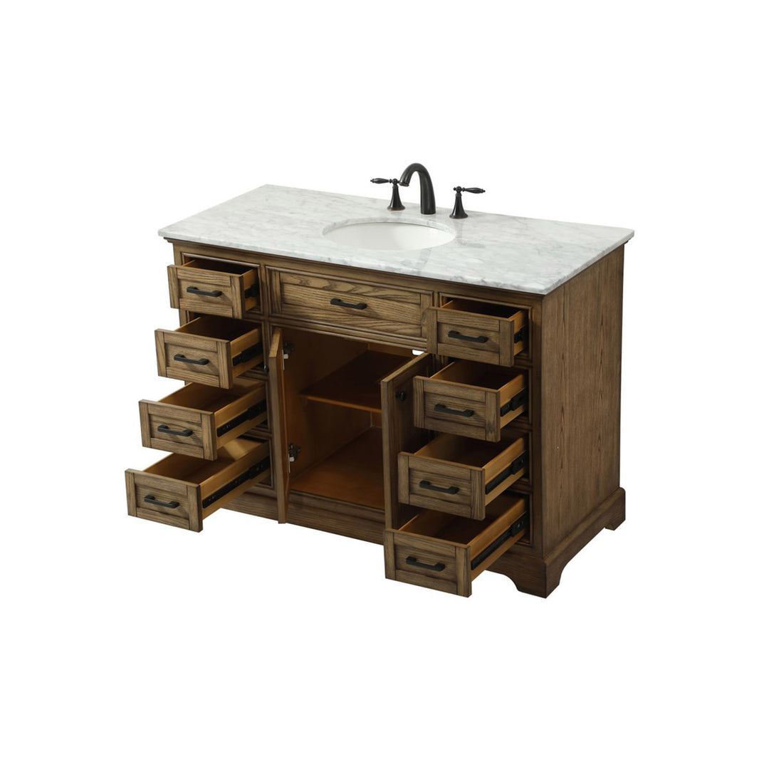 48 Inch Single Bathroom Vanity In Driftwood - View 5 - Joshua Marshal
