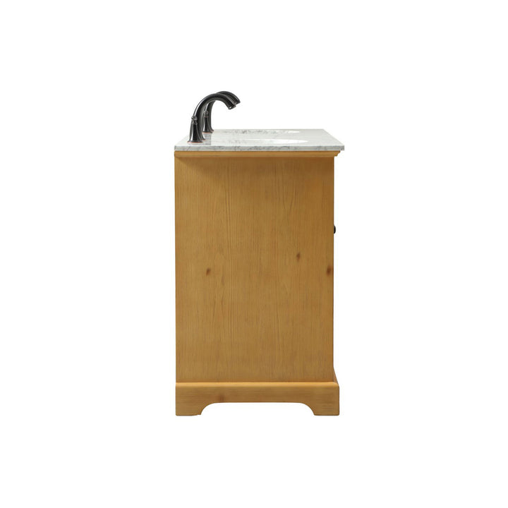 60 Inch Double Bathroom Vanity In Natural Wood - View 6 - Joshua Marshal