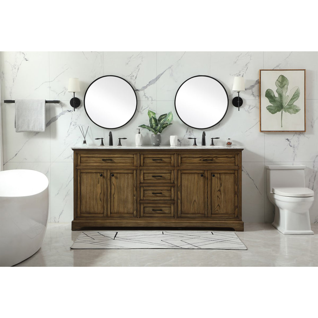 72 Inch Double Bathroom Vanity In Driftwood - View 2 - Joshua Marshal