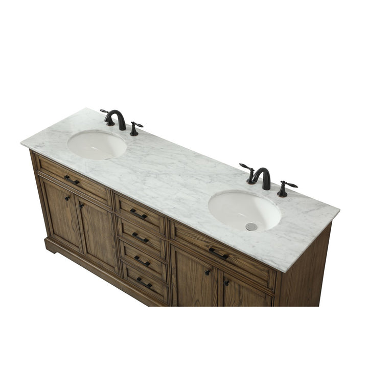 72 Inch Double Bathroom Vanity In Driftwood - View 5 - Joshua Marshal