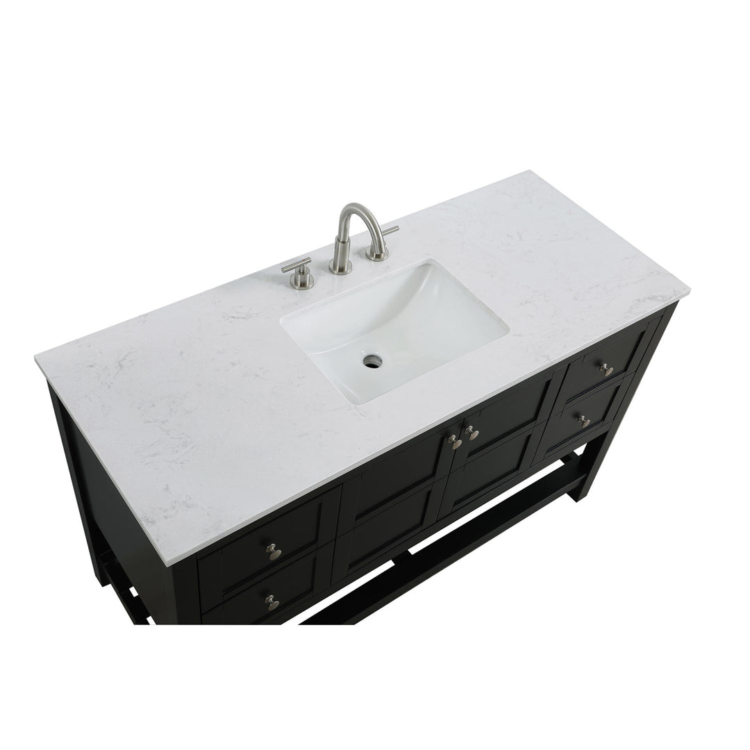 54 Inch Single Bathroom Vanity In Black - View 5 - Joshua Marshal