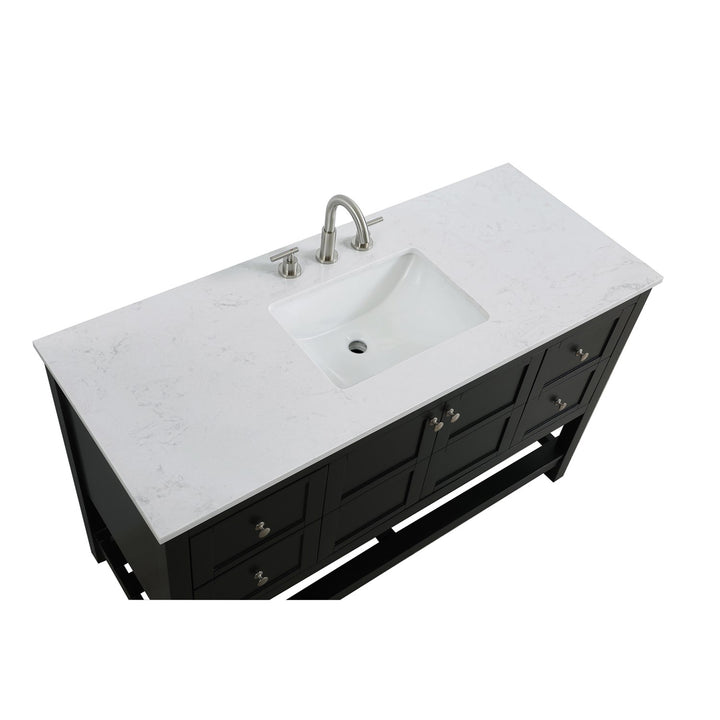54 Inch Single Bathroom Vanity In Black - View 5 - Joshua Marshal