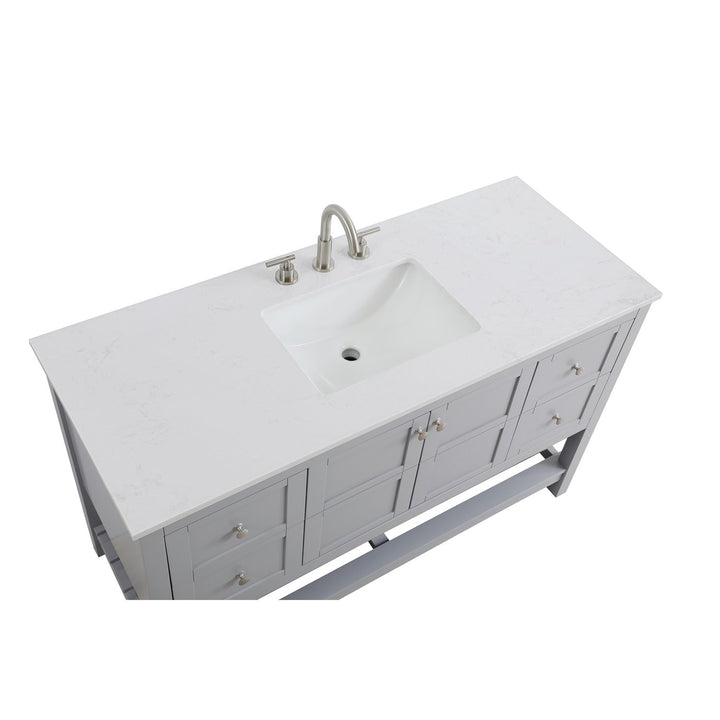 54 Inch Single Bathroom Vanity In Grey - View 5 - Joshua Marshal