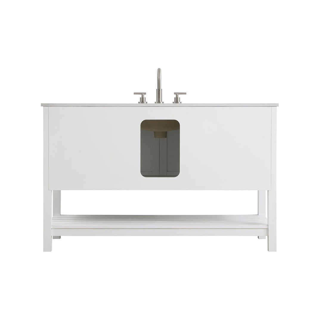54 Inch Single Bathroom Vanity In White - View 6 - Joshua Marshal