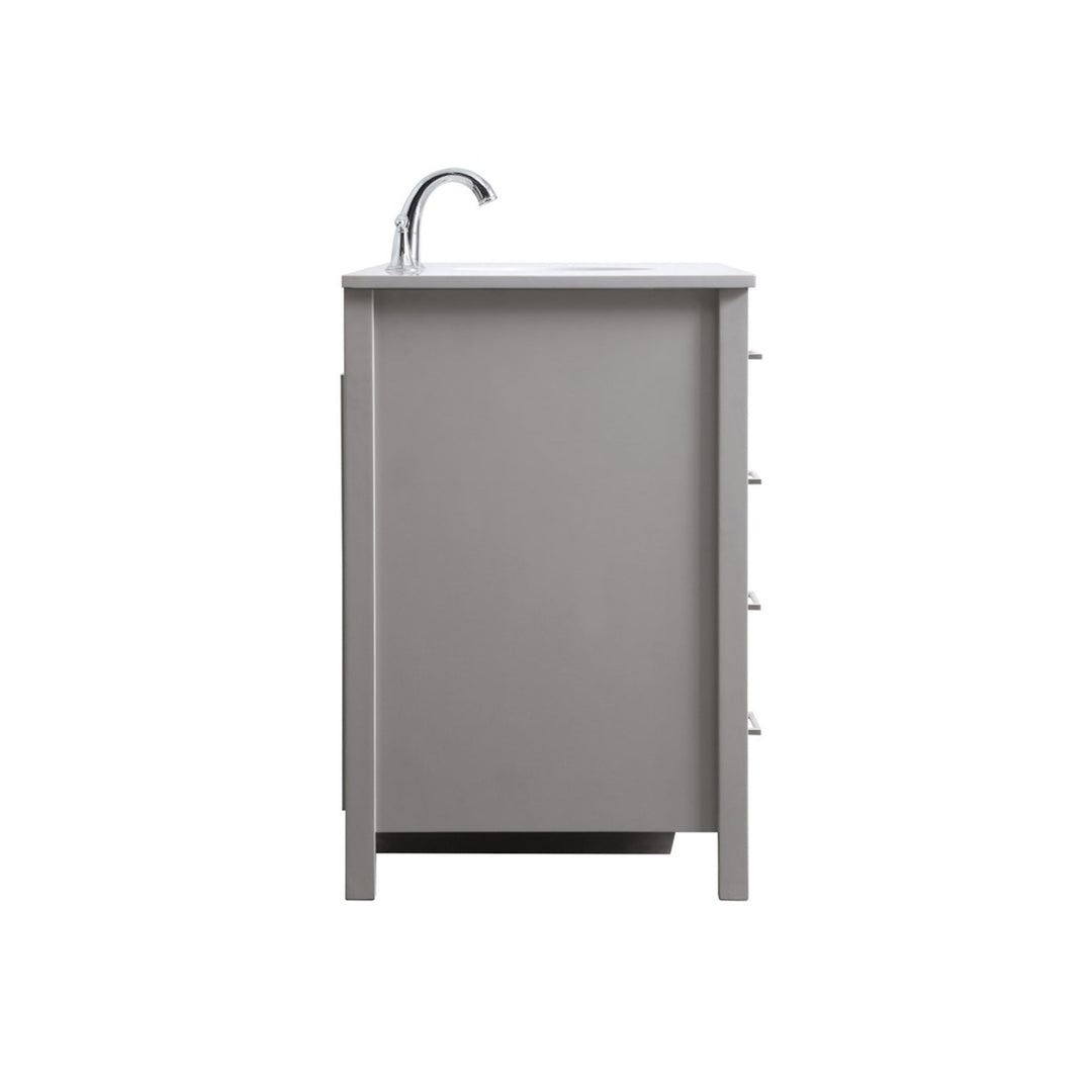 54 Inch Single Bathroom Vanity In Grey - View 6 - Joshua Marshal