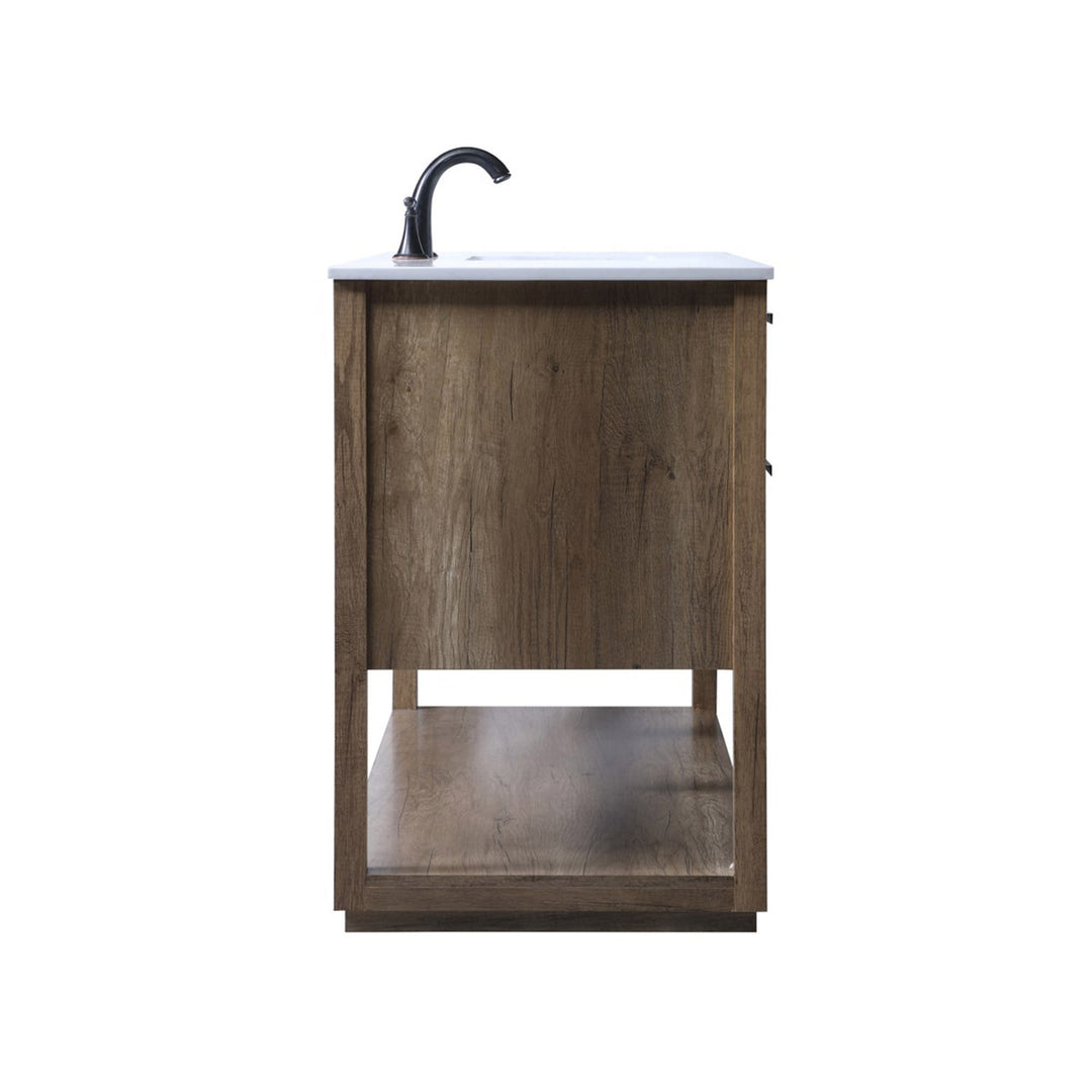 54 Inch Single Bathroom Vanity In Natural Oak - View 6 - Joshua Marshal