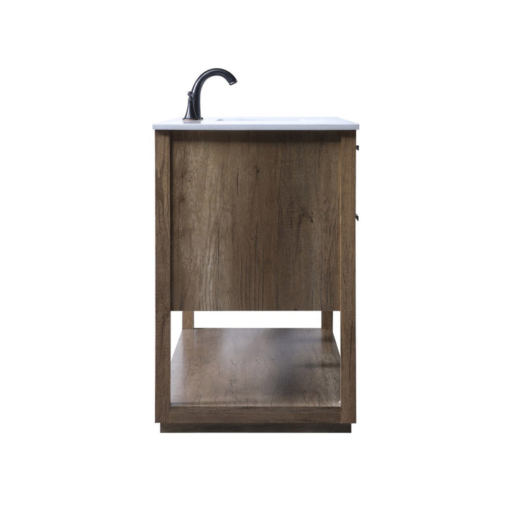 54 Inch Single Bathroom Vanity In Natural Oak - View 6 - Joshua Marshal