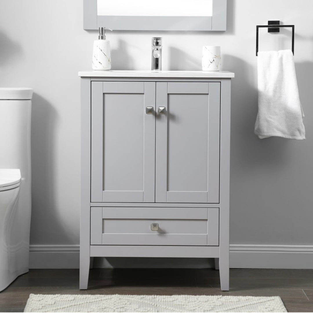 24 Inch Single Bathroom Vanity In Grey Grey Finish - KITCHEN & BATH by Joshua Marshal