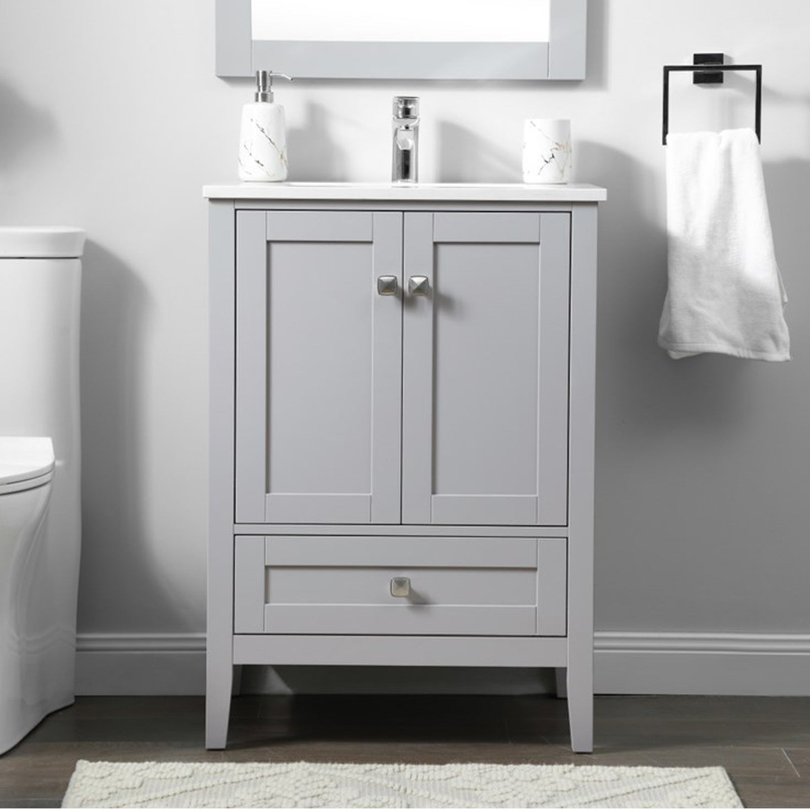 24 Inch Single Bathroom Vanity In Grey Grey Finish - KITCHEN & BATH by Joshua Marshal