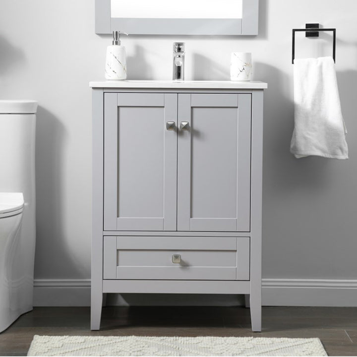 24 Inch Single Bathroom Vanity In Grey Grey Finish - KITCHEN & BATH by Joshua Marshal