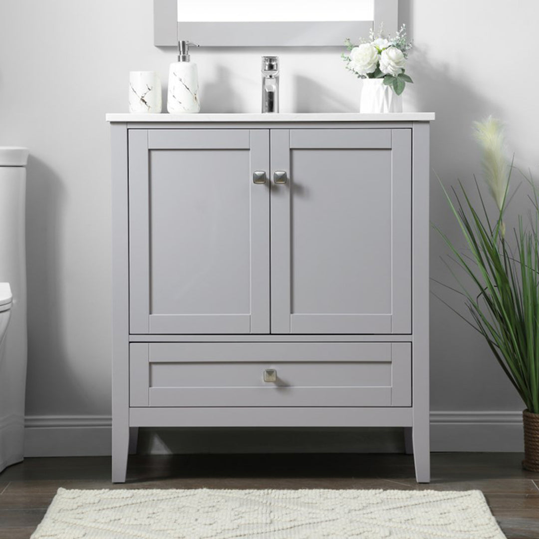 30 Inch Single Bathroom Vanity In Grey Grey Finish - KITCHEN & BATH by Joshua Marshal