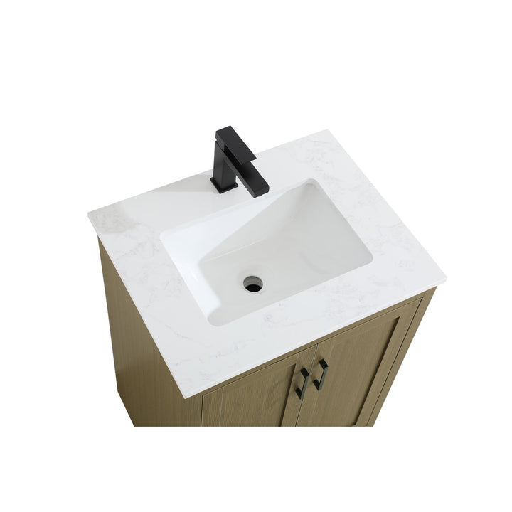 24 Inch Single Bathroom Vanity In Chestnut Brown - View 5 - Joshua Marshal