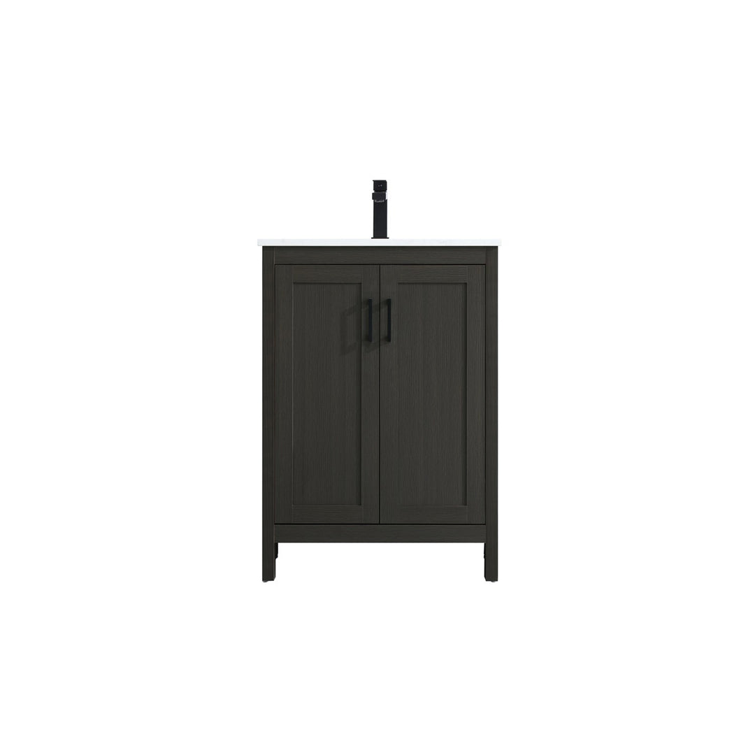 24 Inch Single Bathroom Vanity In Mocha Brown - View 3 - Joshua Marshal