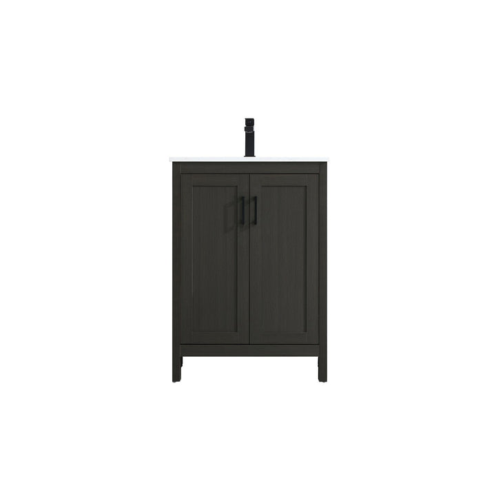 24 Inch Single Bathroom Vanity In Mocha Brown - View 3 - Joshua Marshal