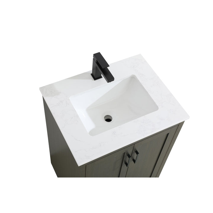 24 Inch Single Bathroom Vanity In Mocha Brown - View 5 - Joshua Marshal