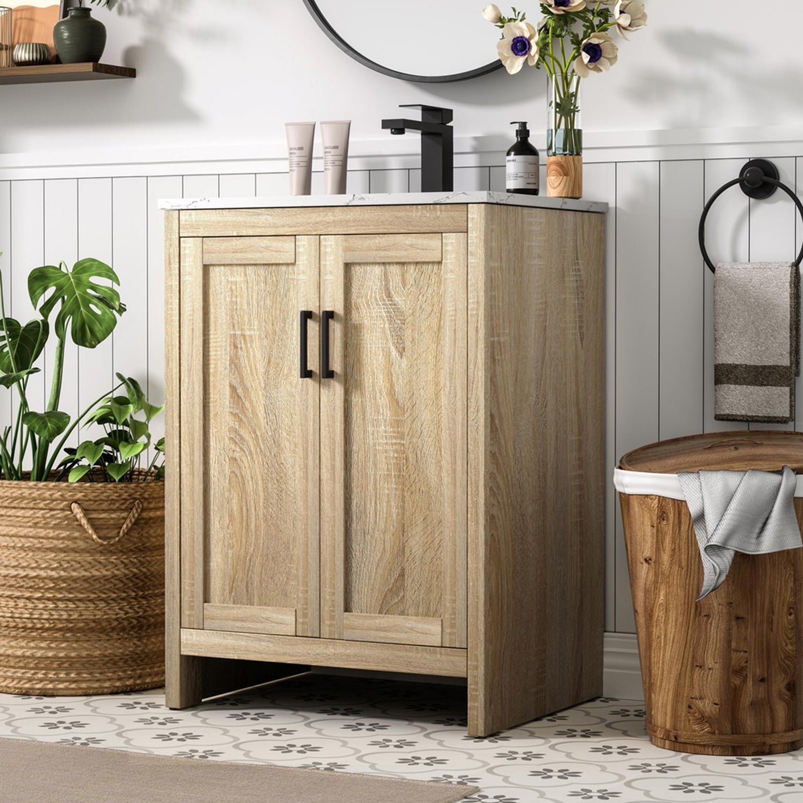 24 Inch Single Bathroom Vanity In Mango Wood Mango Wood Finish - KITCHEN & BATH by Joshua Marshal