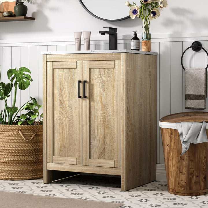 24 Inch Single Bathroom Vanity In Mango Wood Mango Wood Finish - KITCHEN & BATH by Joshua Marshal