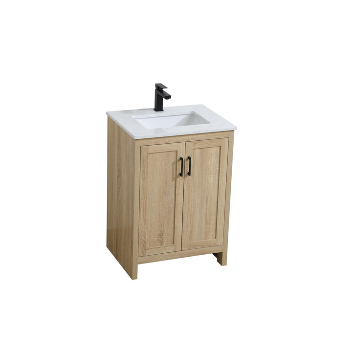 24 Inch Single Bathroom Vanity In Mango Wood - View 3 - Joshua Marshal