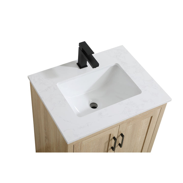 24 Inch Single Bathroom Vanity In Mango Wood - View 4 - Joshua Marshal