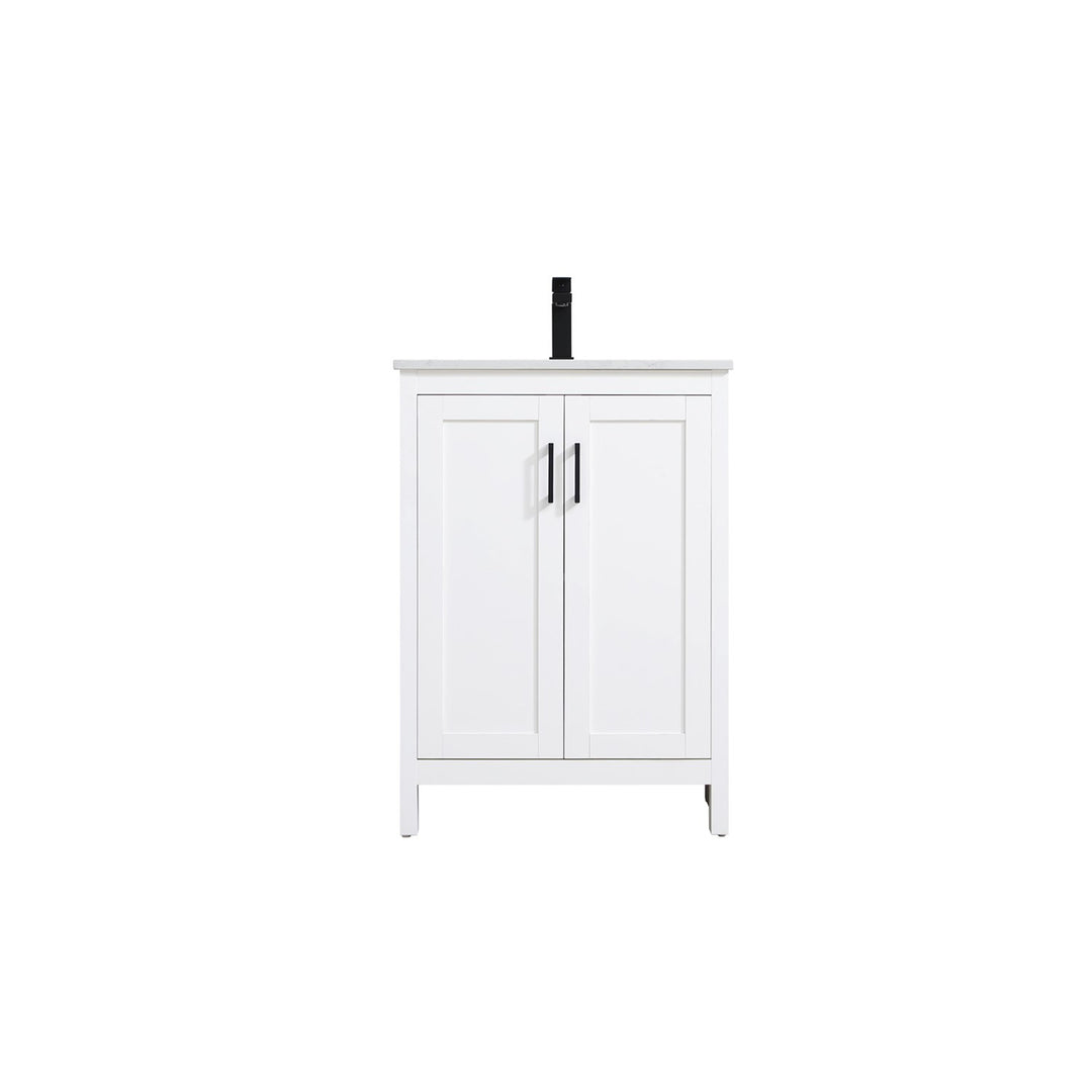 24 Inch Single Bathroom Vanity In White - View 3 - Joshua Marshal