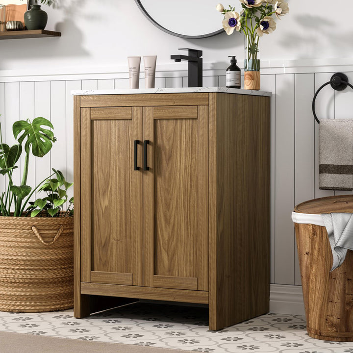 24 Inch Single Bathroom Vanity In Walnut Brown Walnut Brown Finish - KITCHEN & BATH by Joshua Marshal