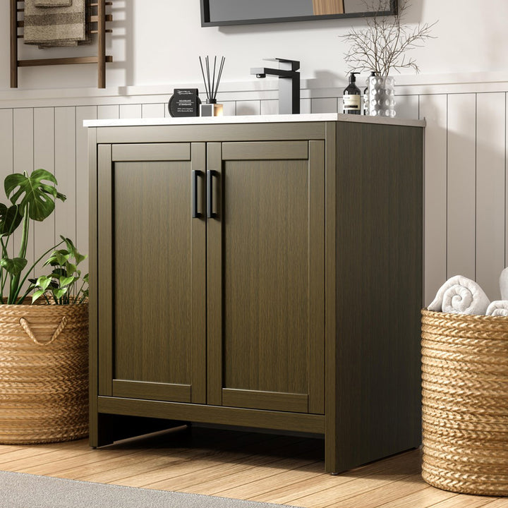 30 Inch Single Bathroom Vanity In Chestnut Brown Chestnut Brown Finish - KITCHEN & BATH by Joshua Marshal