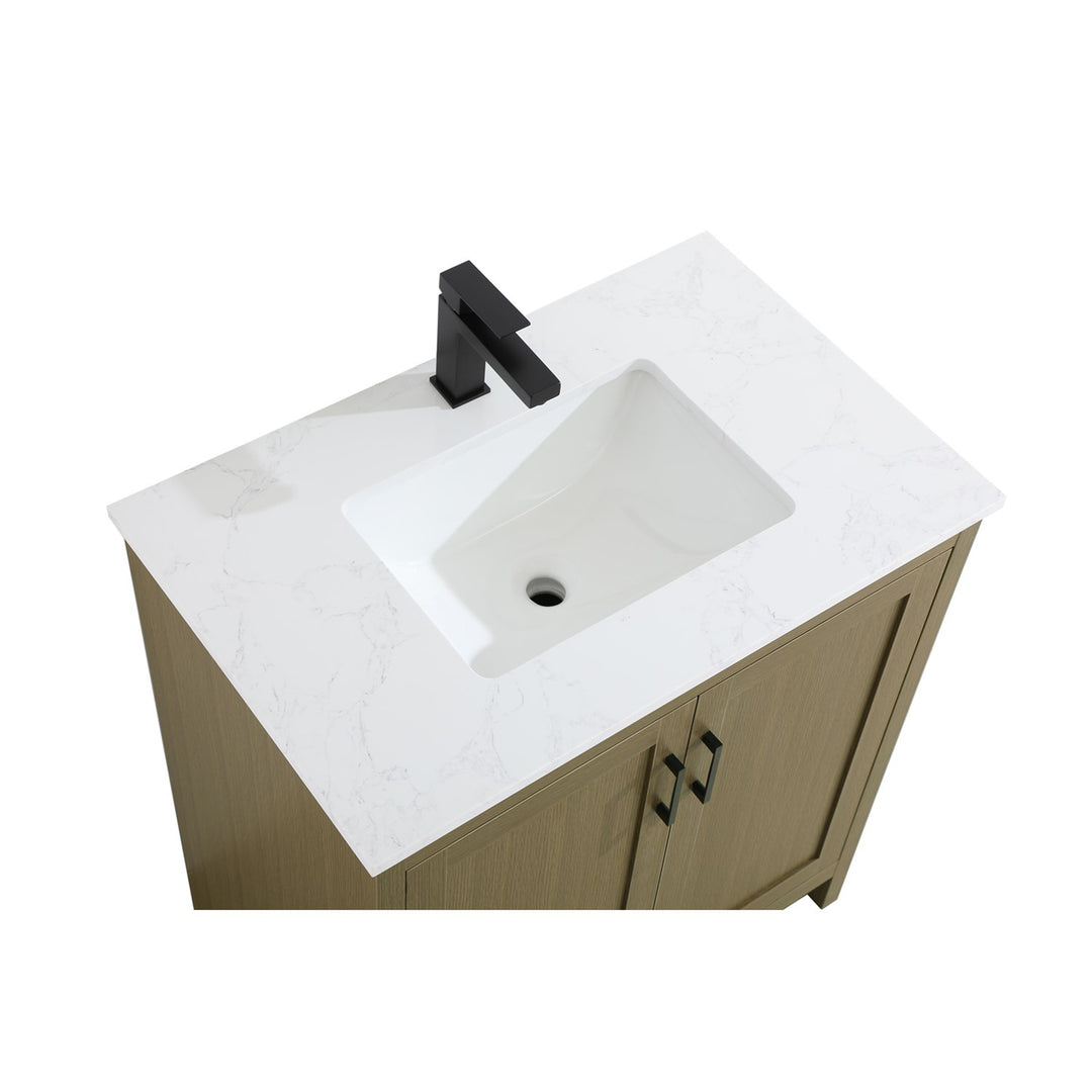 30 Inch Single Bathroom Vanity In Chestnut Brown - View 5 - Joshua Marshal